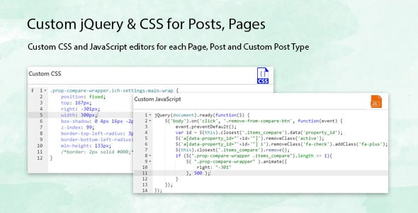Custom jQuery & CSS for Posts, Pages
