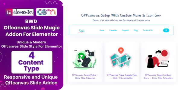 Elementor Off Canvas Menu plugin