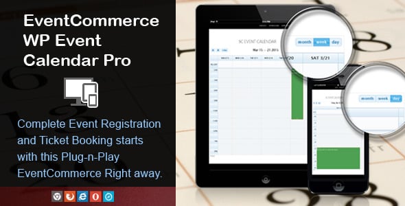 EventCommerce WP Responsive Event Calendar Pro