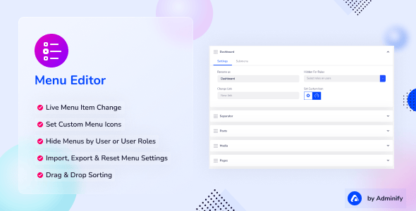 Menu Editor by WP Adminify