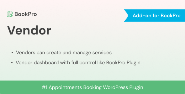 Vendor Add-on for BookPro Plugin WordPress