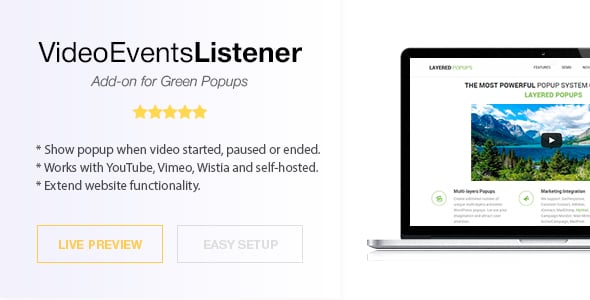 Video Events Listener - Green Popups Add-On