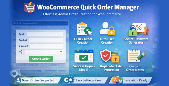 WooCommerce One-Click Admin Order – Fast Manual Checkout