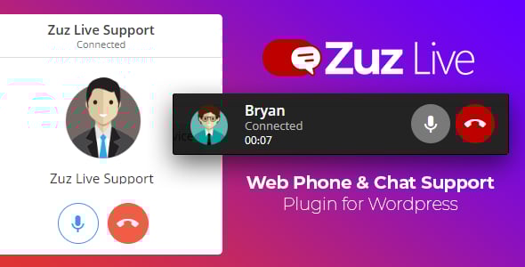 Zuz Live Web Phone Call & Chat Support Plugin for Wordpress