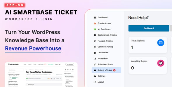 AI SmartBase Tickets – WordPress Private Support Add-On