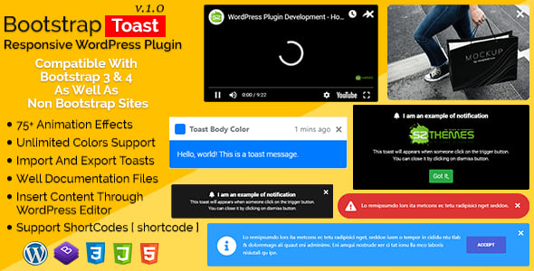 Bootstrap Toast - Responsive WordPress Plugin