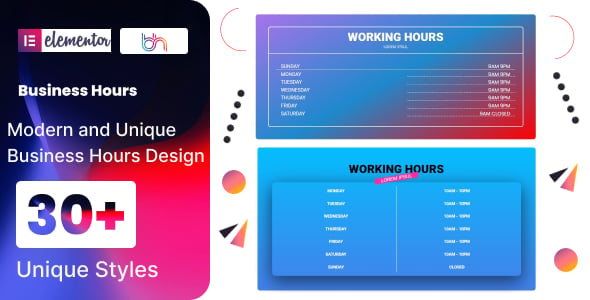 BWD Business Hours addon for elementor