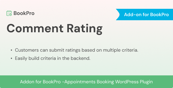 Comment Rating Add-on for BookPro Plugin