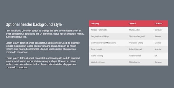 Data Table - Addon for WPBakery Page Builder