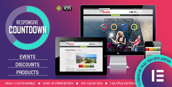 Elementor Widget - CountDown PRO - Events/Products Launch