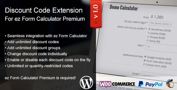 ez Form Calculator - Discount Codes Extension