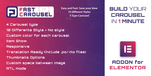Fast Carousel for Elementor - WordPress Plugin