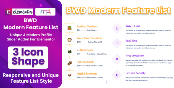 Feature List Elementor