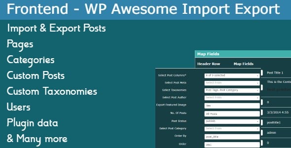 Frontend Addon - WP Awesome Import Export Plugin