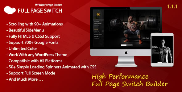 Full Page Switch - With Side Menu - Addon For WPBakery Page Builder