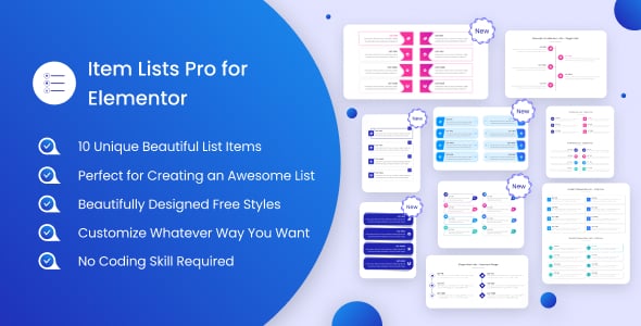 Item Lists Pro for Elementor
