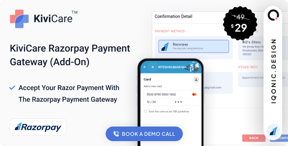 KiviCare WordPress Plugin Razorpay Add-on for Clinics