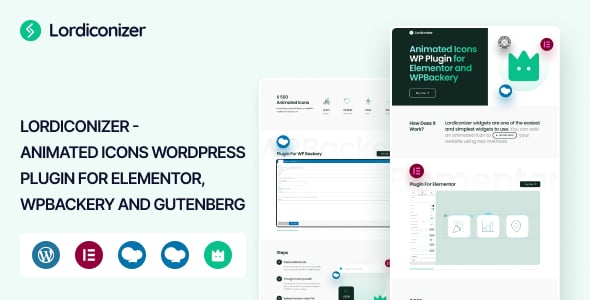 Lordiconizer - Animated Icons WordPress Plugin for Elementor, WPBackery and Gutenberg