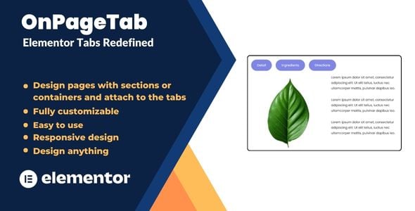 OnPageTab - Turn Elementor Sections/Containers into Tabs