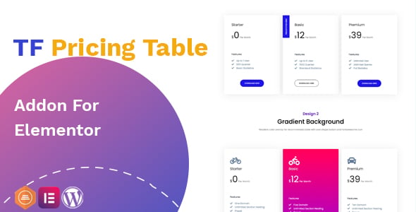 Pricing Table addon - widget for Elementor