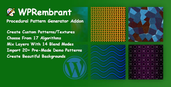 Procedural Pattern Generator Addon For WPRembrant Image Editor