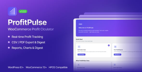 ProfitPulse – WooCommerce Profit Calculator