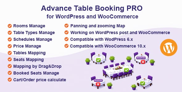 Restaurant Reservation - Table Booking with Seat Reservation for WooCommerce
