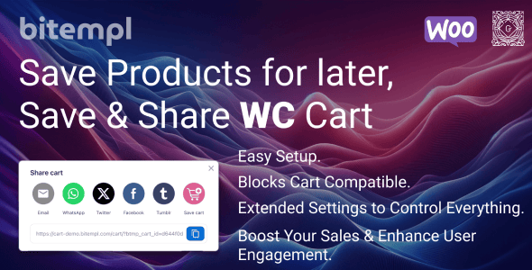Save products for later, Save & Share WooCommerce Cart