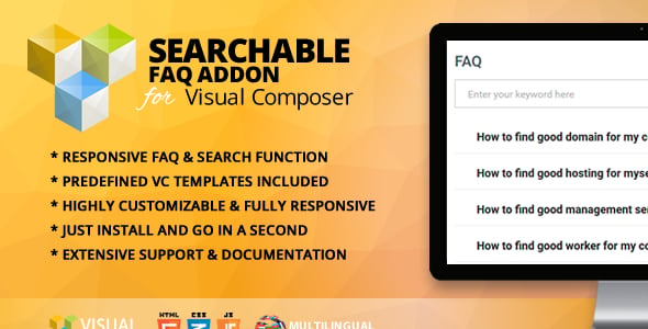 Searchable FAQ Addon for WPBakery Page Builder