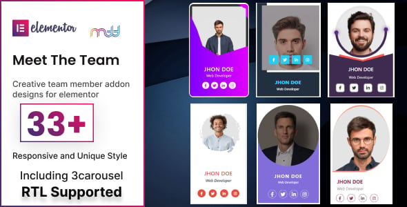 Team Member Elementor Widget - Meet The Team