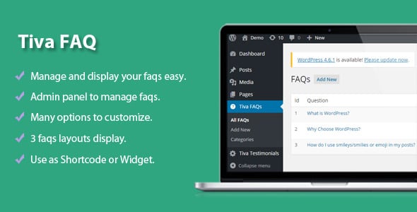 Tiva | Easy FAQs Pro Plugin For Wordpress