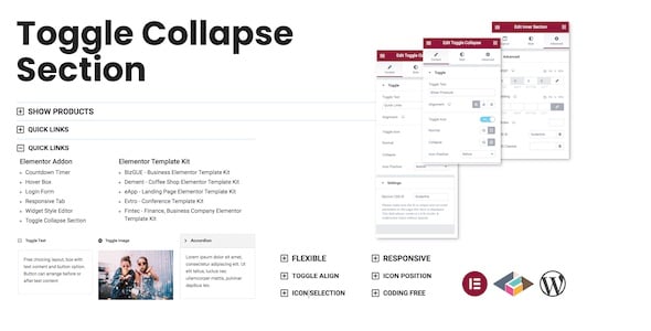 Toggle Collapse Section Elementor Addon