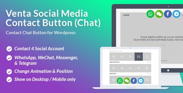 Venta Social Media Contact Button