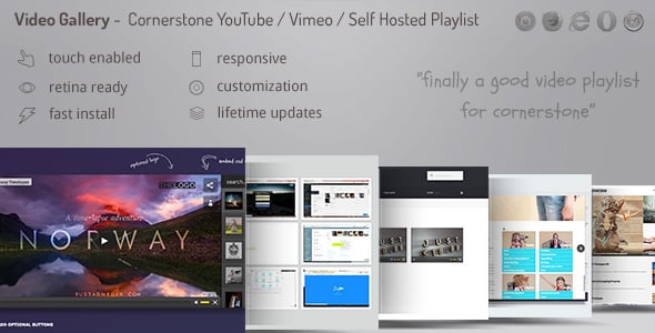 Video Player with Playlist - Cornerstone WP AddOn /w WooCommerce