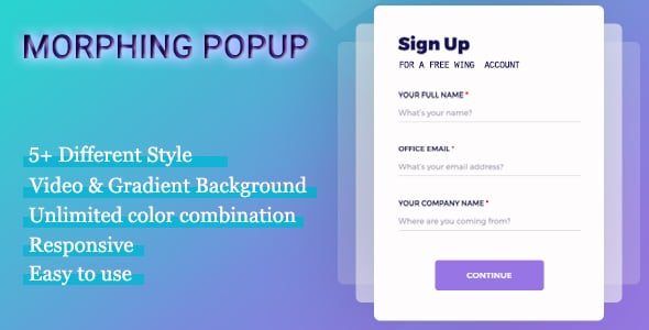 Visual Composer - Morphing Popup