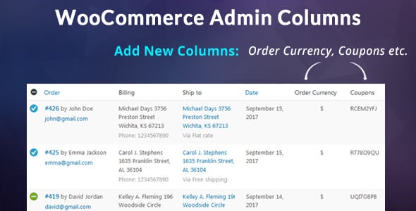 WooCommerce Admin Columns Add-On