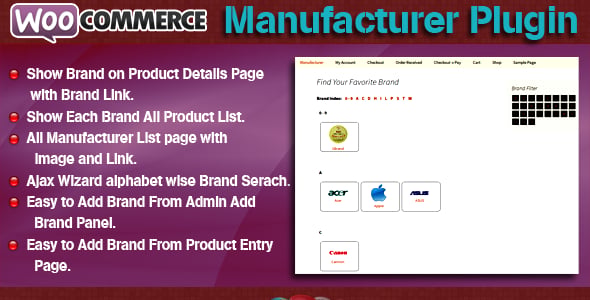 WooCommerce Manufacturer Plugin