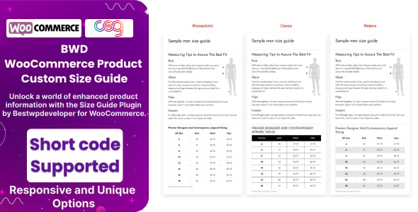 WooCommerce Size Chart - Size Guide Plugin