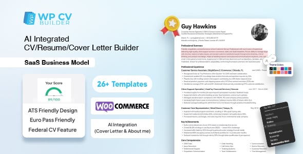 WP CV Builder - WordPress Resume Builder - Resume Maker - CV Maker