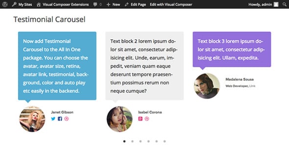 WPBakery Page Builder Extensions Add-on - Testimonial Carousel