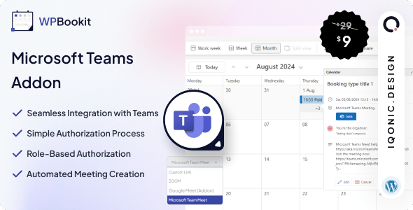 WPBookit WordPress Plugin Add-on for Microsoft Teams Meetings