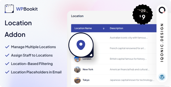 WPBookit WordPress Plugin Add-on for Multi-Location Booking
