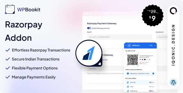 WPBookit WordPress Plugin Add-on for Razorpay Payments