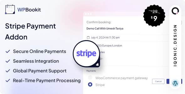 WPBookit WordPress Plugin Add-on for Stripe Payments