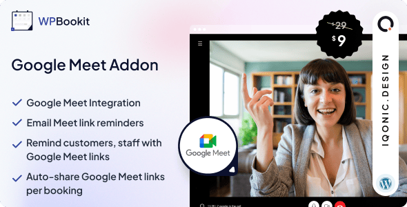 WPBookit WordPress Plugin Google Meet Add-on