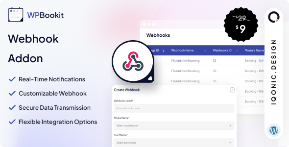WPBookit WordPress Plugin Webhook Add-on for Notifications