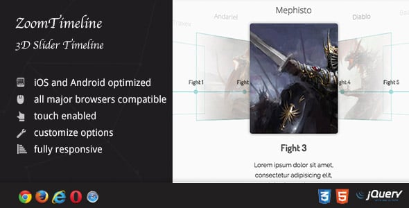 ZoomTimeline AddOn - 3D Slider Timeline